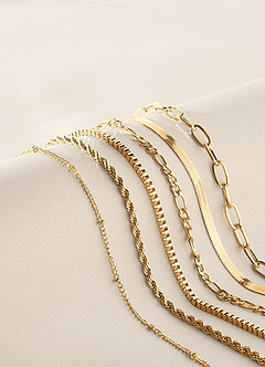 front Ensemble de bracelets multi-chaînes 6 pièces