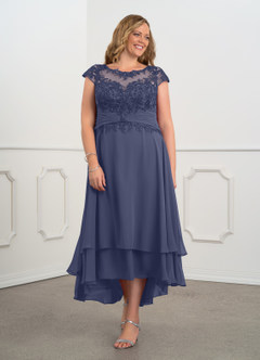 Azazie Shonda Mother of the Bride Dresses Stormy Lace Chiffon Dress image8