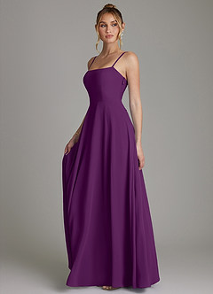 Azazie Elita Bridesmaid Dresses Grape A-Line Pleated Chiffon Dress image5