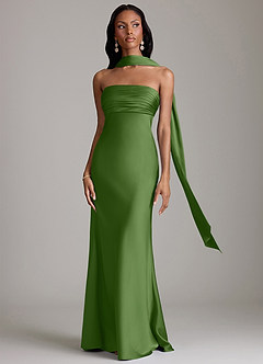 Azazie Saylor Brudtärnklänningar Klä av Sjöjungfru i Stretch Satin Axelbandslös Basilika image9