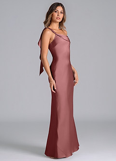 Azazie Driea Brudtärnklänningar Klä av Sjöjungfru i Stretch Satin Ena axeln Ametist image4