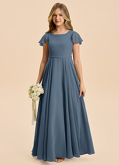 Azazie Cady Junior Neptune A-Line Pleated Chiffon Dress image1
