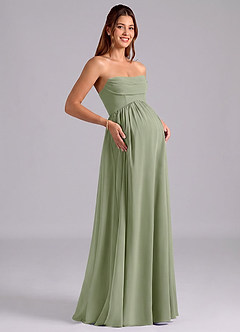 Azazie Saige Maternity Bridesmaid Dresses A-Line Pleated Chiffon Floor-Length Dress image8