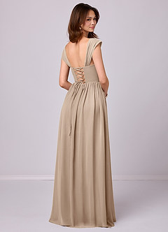 Barbie ♥ Azazie Bridesmaid Dresses Taupe A-Line Corset Chiffon Dress image5