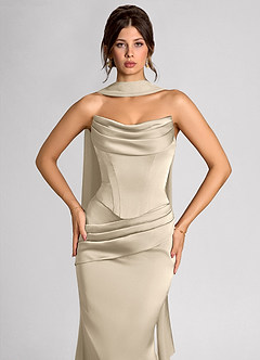 Vestido Champán Maxi Calista image6