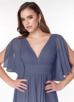 Azazie Temeka Bridesmaid Dresses Stormy A-Line Ruched Chiffon Dress image6