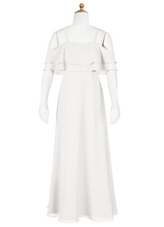 Azazie Tink A-Line Ruched Chiffon Floor-Length Junior Bridesmaid Dress image8