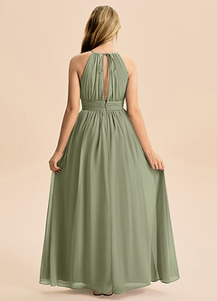 Azazie Noelle Junior Pistachio A-Line Pleated Chiffon Dress image1