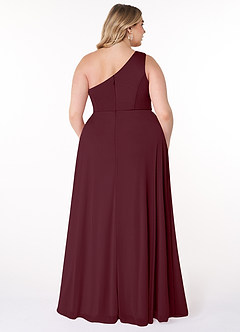 Azazie Brooke Bridesmaid Dresses A-Line One Shoulder Mesh Floor-Length Dress image9