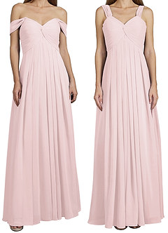 Azazie Kaitlynn Abiti da Damigella Abito Convertibile Impero in Chiffon Increspato Rosa Rossore image8