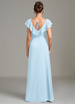 Azazie Kimmy Bridesmaid Dresses Sky Blue A-Line Ruched Chiffon Dress image4