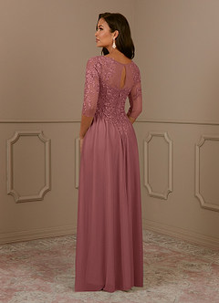 Azazie Harriet Mother of the Bride Dresses Desert Rose A-Line Scoop lace Mesh Dress image4