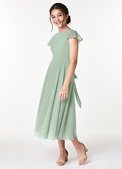Azazie Payton A-Linie Schleifen Chiffon Kleider Agave image5