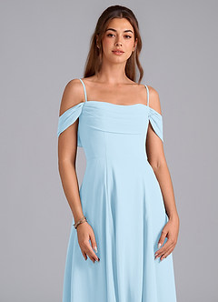 Azazie Almina Venta Final Vestido de Azul Cielo de Gasa de Corte en A Convertible con Vestidos sin tirantes image5