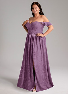 Azazie Denisse Bridesmaid Dresses Wisteria A-Line Ruched Floral Burnout Dress image11