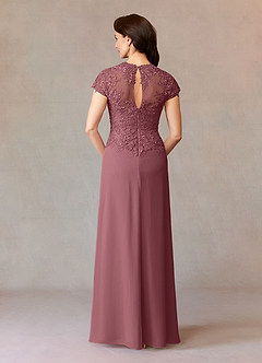 Azazie Junie Mother of the Bride Dresses Desert Rose A-Line Lace Chiffon Dress image6