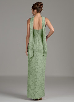 Azazie Calandra Morsiusneito Mekot Vaippa Laskostettu Floral Burnout Lattian pituus Mekko image6