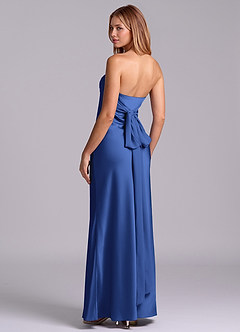 Azazie Ailanie Brudtärnklänningar Klä av Tubklänning i Stretch Satin Axelbandslös Kungsblå image2