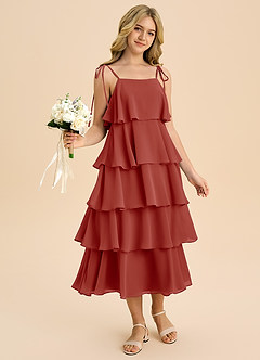 Azazie Shortcake Junior Klä av A-Line i Chiffong Rosett image6