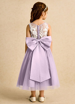 Azazie Sundae Flower Girl Dresses Frosted Lilac Ball-Gown Lace Dress image2