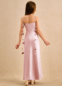 Azazie Kandi Girls Formal Venta final Vestido de Rosa Rubor de Satén Elástico de Corte en A con Escote de Corazón image1