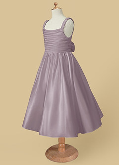 Azazie Cutie Pie vestidos de niña de las flores Vestido de Atardecer de Satin Mate de Corte En A con Plisado image6