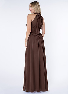 Azazie Iman Brautjungfernkleider A-Linie A-Linie Gerüscht Chiffon Kleid Ganache image5