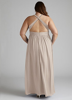 Azazie Ashia Brautjungfernkleider A-Linie Plissee Chiffon Kleid Frost image11