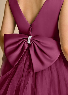 Azazie Pear Robe Demoiselle D'honneur Fillette Robe Princesse en Tulle Arc Mûre image6
