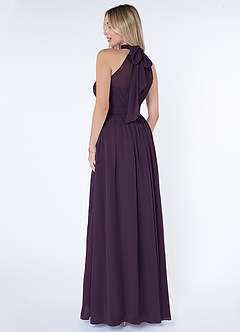 Azazie Iman Bridesmaid Dresses Plum A-Line A-Line Ruched Chiffon Dress image5