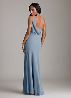 Azazie Madelyn Bridesmaid Dresses Twilight Mermaid One Shoulder Chiffon Convertible Dress image9