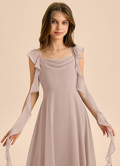 Azazie Carmin Junior English Rose A-Line Ruched Chiffon Dress image6