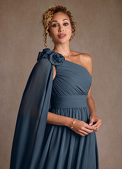Azazie Lancaster Mother of the Bride Dresses Neptune A-Line One Shoulder Chiffon Dress image4