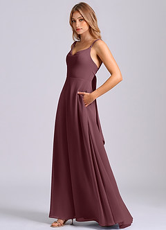 Azazie Beatrice Bridesmaid Dresses Sangria A-Line Sweetheart Neckline Chiffon Dress image5