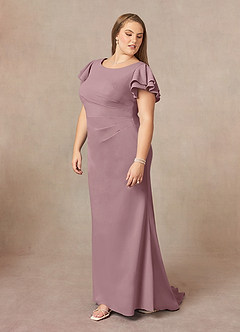 Azazie Peppermint Mother of the Bride Dresses Dusty Rose Mermaid Scoop Ruched Stretch Crepe Dress image9
