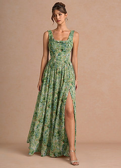 Aurore Green Floral Maxi Dress