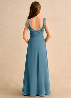 Azazie Chip Girls Formal vestidos de niña de las flores Vestido de Bermudas de Gasa de Corte en A con Sin mangas image2