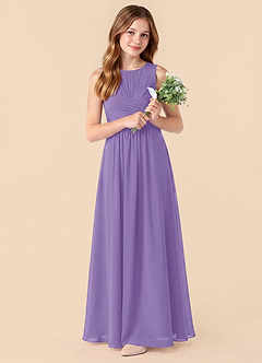 Azazie Skyla Junior Tahiti A-Line Pleated Chiffon Dress image3