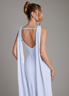 Azazie Essence Vestidos de damas de honor Vestido de Lavanda de Gasa de Corte Recto image7