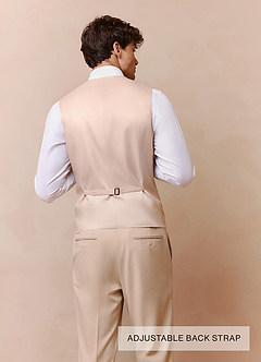 front Savile Tan Wool Blend 3-Piece Suit