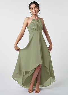 Azazie Oaklynn Junior Amethyst A-Line Pleated Chiffon Dress image2