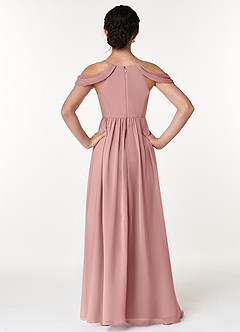 Azazie Seneca Junior Dusty Rose A-Line Off the Shoulder Chiffon Dress image2