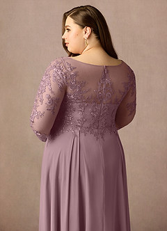 Azazie Marge Mother of the Bride Dresses Dusty Rose A-Line Scoop Lace Chiffon Dress image12