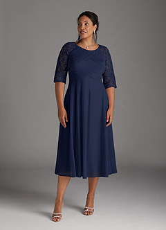 Azazie Gracelyn Abiti per la Madre della Sposa Abito A-Line in Pizzo Marino Scuro image10