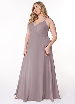 Azazie Davis Bridesmaid Dresses Dusk A-Line V-Neck Chiffon Dress image9
