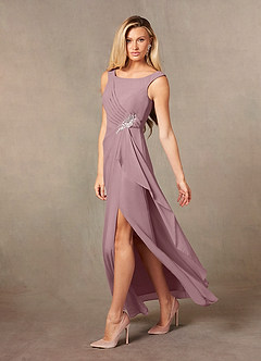 Azazie Yarrow Mother of the Bride Dresses Dusty Rose A-Line Pleated Chiffon Dress image5
