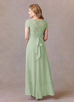 Azazie Mamie Mère de la mariée Robes Robe Trapèze en Mousseline de soie Dentelle Vert Sauge image4