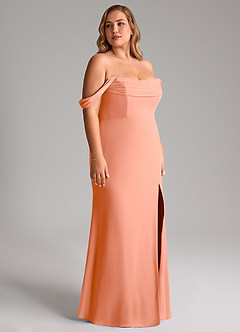 Azazie Saige Bridesmaid Dresses Sunset A-Line Off the Shoulder Chiffon Convertible Dress image12