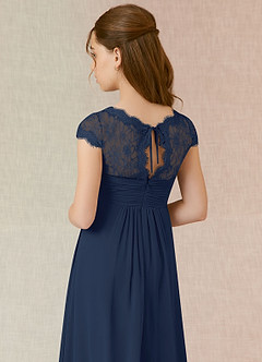 Azazie Veda A-Line Lace Chiffon Floor-Length Junior Bridesmaid Dress image6
