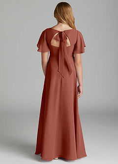 Azazie Kimber Junior Bronzer A-Line Pleated Chiffon Dress image2